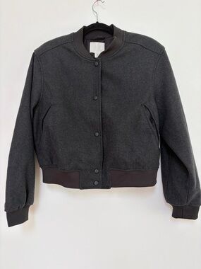 H&M Women's Dark Gray Bomber Jacket M